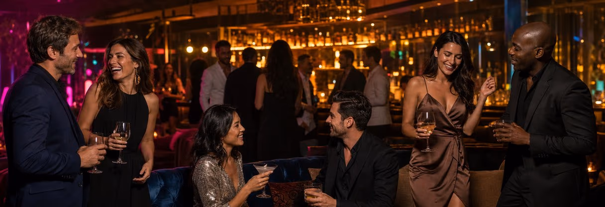 Menschen genießen einen Abend in einem stilvollen Club